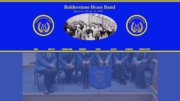 Screenshot of the Balderstone Brass Band website