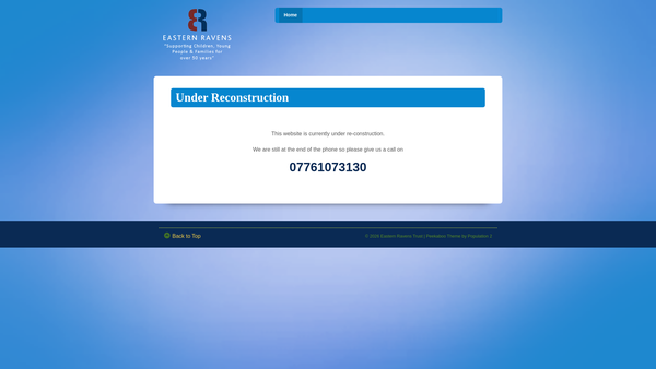 Screenshot of the Eastern Ravens Trust website
