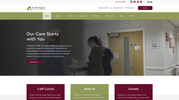 Screenshot of the St Kentigern Hospice website