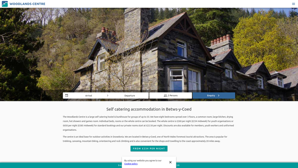 Screenshot of the The Barn Outdoor Pursuits Association website