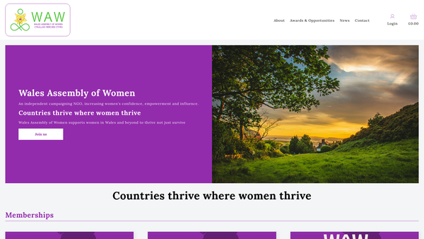 Screenshot of the Wales Assembly Of Women Cynulliad Merched Cymru website