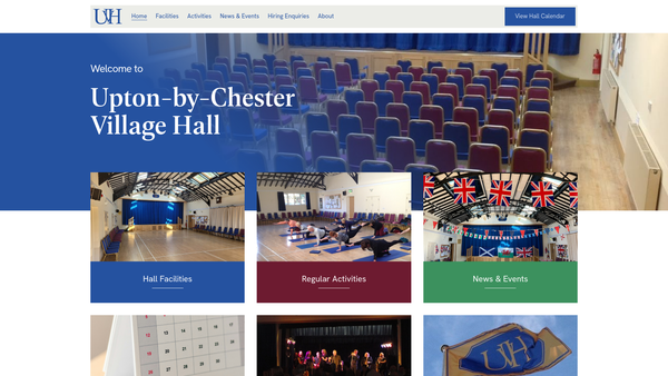 Screenshot of the The Upton Village Hall website