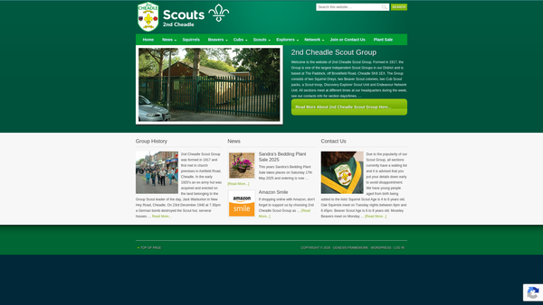 Screenshot of the 2nd Cheadle Scout Group website