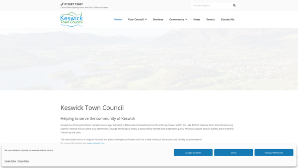 Screenshot of the Fitz Park website