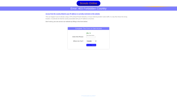 Screenshot of the 1st Consett Scout Group website
