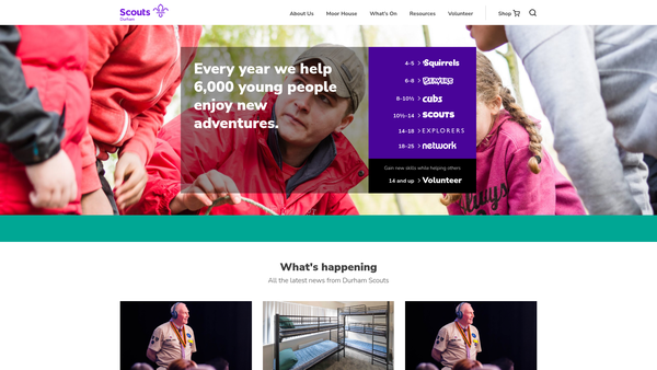 Screenshot of the Dawdon 2nd Seaham Scout Group website