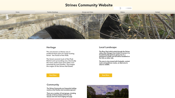 Screenshot of the Strines Recreation Ground website
