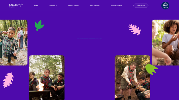 Screenshot of the 1st. Shelton Lock Scout & Guide Group website