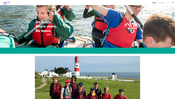 Screenshot of the 1st Eppleton Scout Group website