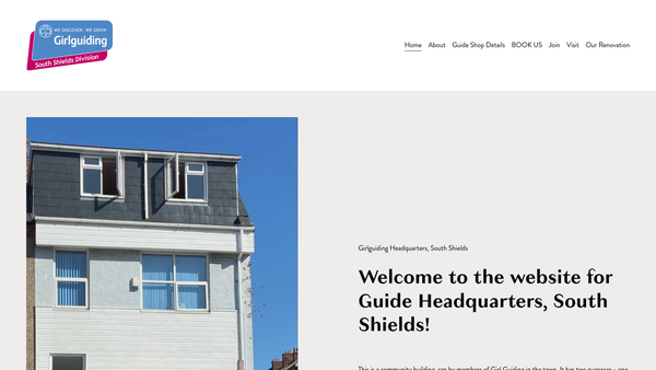 Screenshot of the South Shields Division Of The Guide Association website