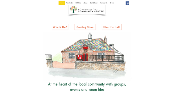 Screenshot of the Rowlands Gill And District Community Centre website