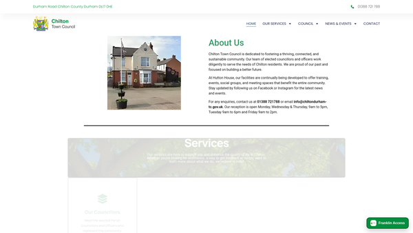 Screenshot of the Miners' Welfare Recreation Ground website