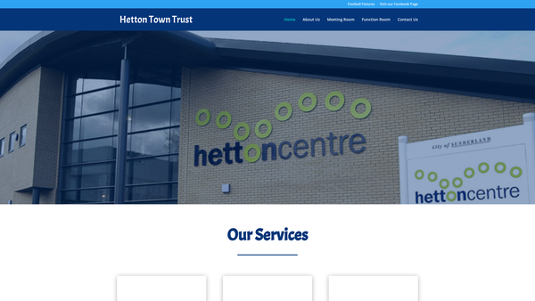 Screenshot of the Hetton Town Trust website