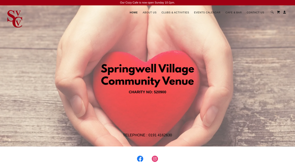 Screenshot of the Springwell Village Community Venue website