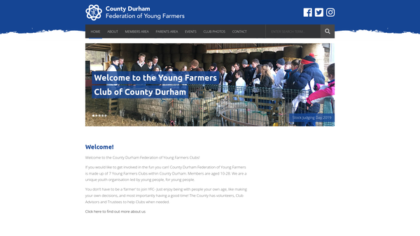 Screenshot of the The County Durham Federation Of Young Farmers' Clubs website