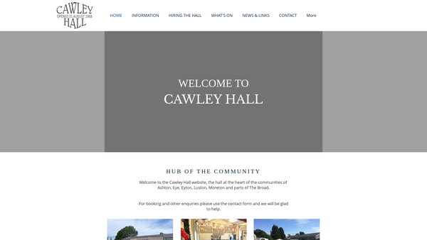 Screenshot of the Eye Village Hall website