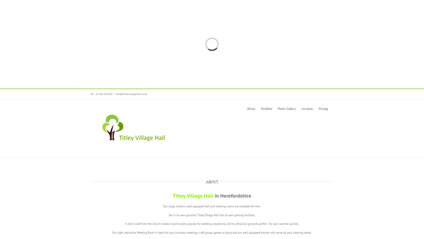 Screenshot of the Village Hall Titley website