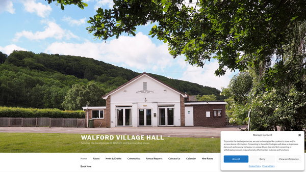Screenshot of the Robert Pashley Memorial Hall, Walford website
