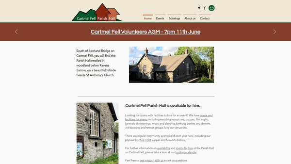 Screenshot of the Cartmel Fell Community Trust website