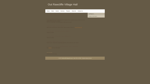 Screenshot of the Out Rawcliffe Village Hall website