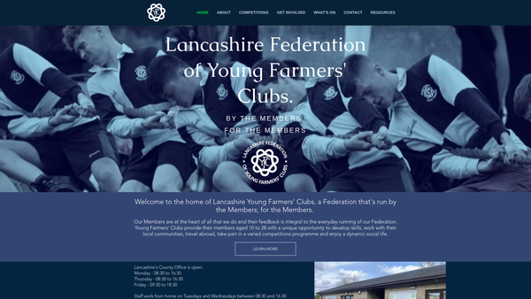 Screenshot of the Rainford, Eccleston And District Young Farmers Club website