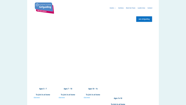 Screenshot of the Herefordshire Guide Association website