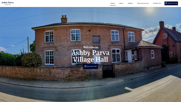 Screenshot of the The Ashby Parva Village Hall website