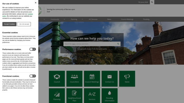 Screenshot of the Recreation Ground Barrow Upon Soar website