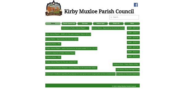 Screenshot of the Kirby Muxloe Recreation Ground website