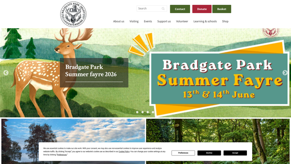 Screenshot of the The Bradgate Park And Swithland Wood Charity website