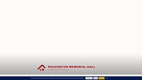 Screenshot of the Packington Memorial Hall website