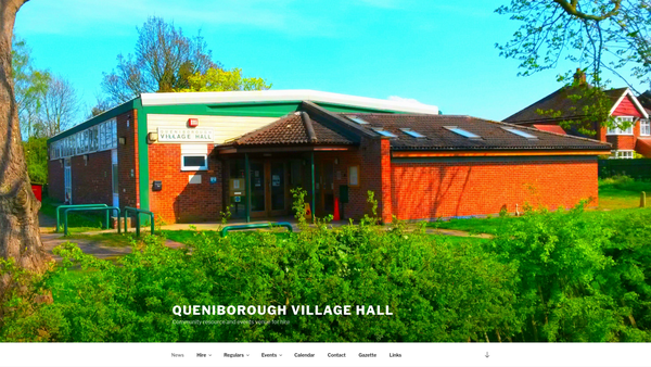 Screenshot of the Queniborough Village Hall website