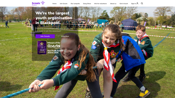 Screenshot of the Blackpool District Scout Council website
