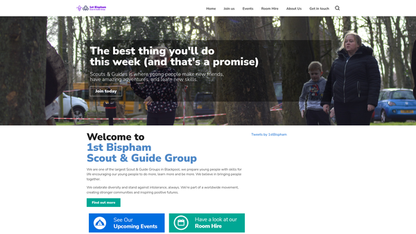 Screenshot of the 1st Bispham Scout Group website