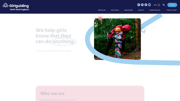Screenshot of the The Guide Association North West England website