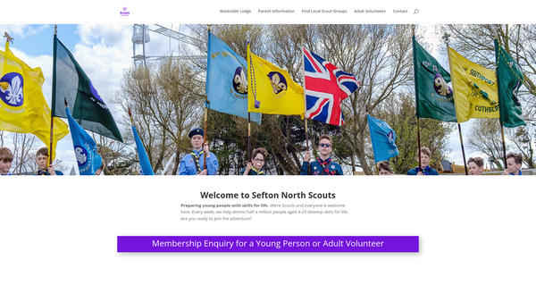 Screenshot of the Sefton North District Scout Council website