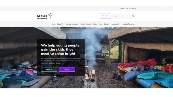 Screenshot of the 3rd Davyhulme (Lostock) Scout Group website