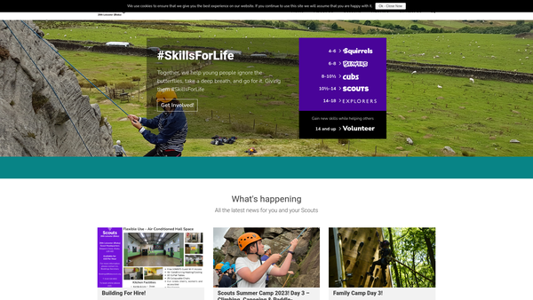 Screenshot of the 26th Leicester (Blaby) Scout Group website