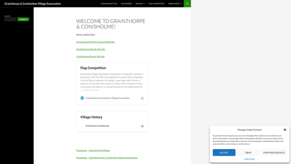 Screenshot of the Grainthorpe And Conisholme Village Association website
