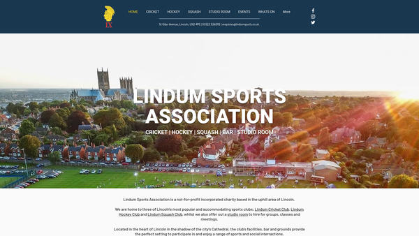 Screenshot of the Lindum Sports Association Limited website