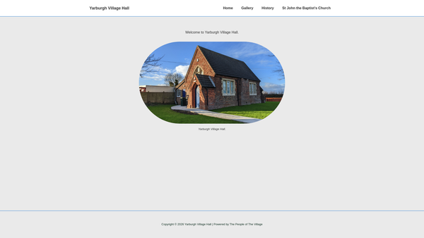 Screenshot of the Yarburgh Village Hall website