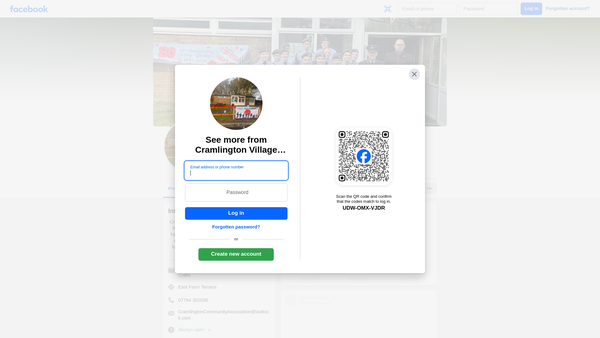 Screenshot of the Cramlington Community Association website