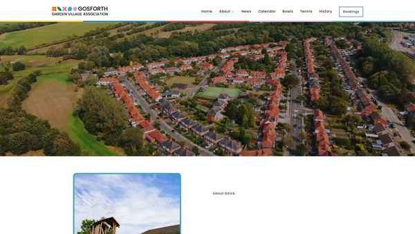 Screenshot of the Gosforth Garden Village Association website