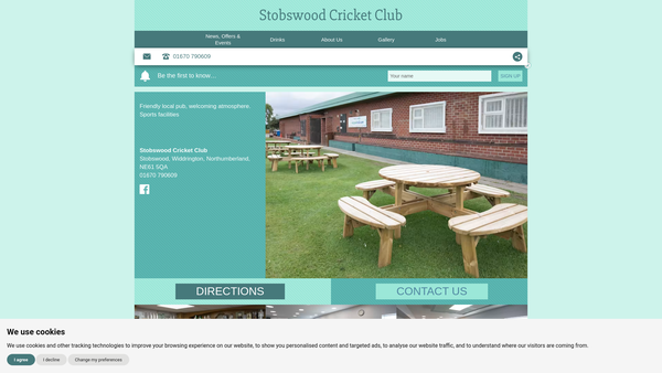 Screenshot of the Stobswood Miners' Welfare Recreation Centre website