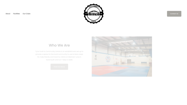 Screenshot of the Tyne Youth & Community Centre website