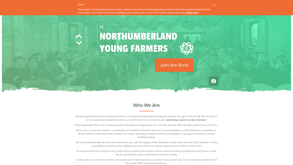 Screenshot of the The Northumberland County Federation Of Young Farmers Club website