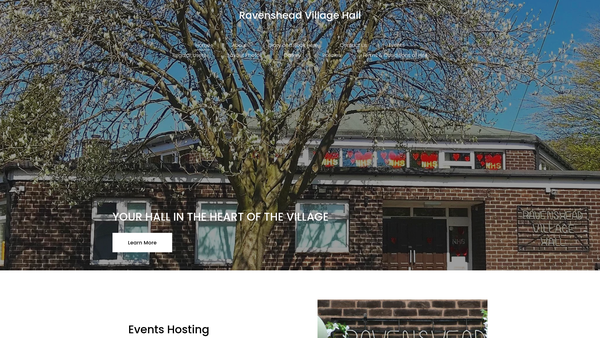 Screenshot of the Ravenshead Village Hall website
