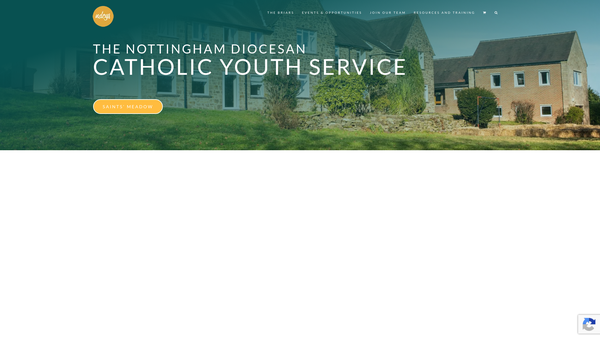 Screenshot of the Nottingham Roman Catholic Diocesan Youth Service website