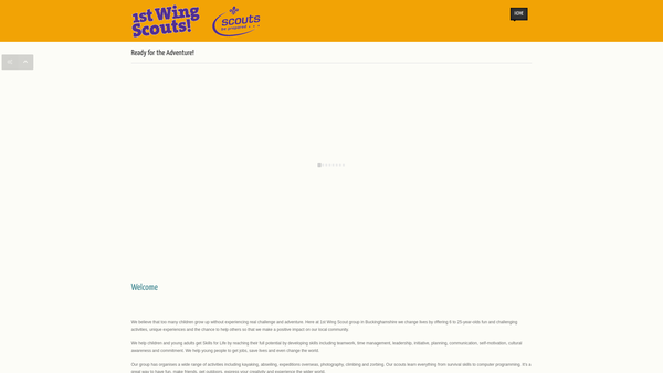 Screenshot of the 1st Wing Scout Group website