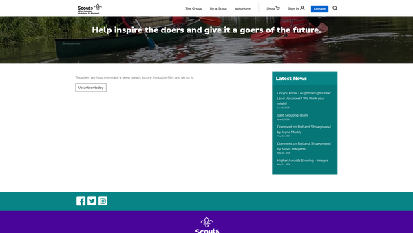 Screenshot of the 102nd Leicester (Aylestone St Andrew) Scout Group website